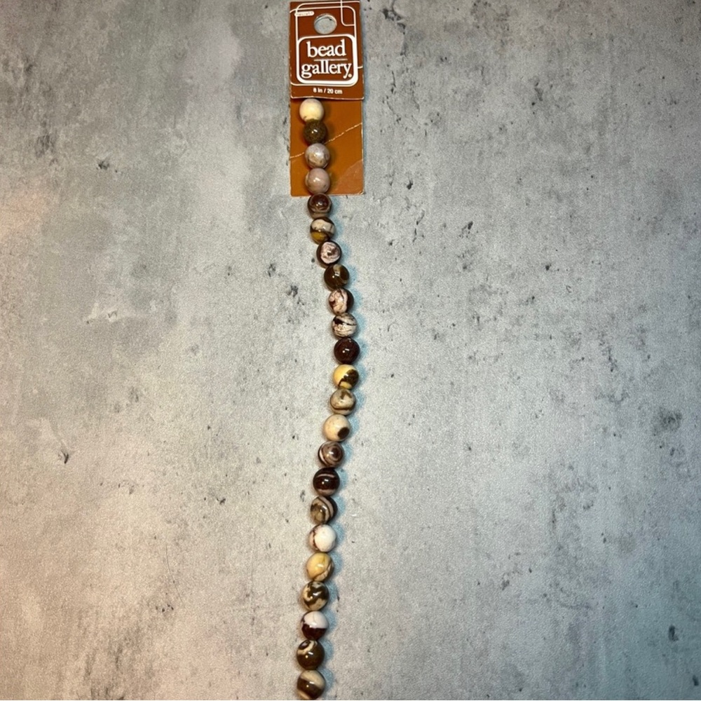 NWT Brown Zebra Stone Round Beads